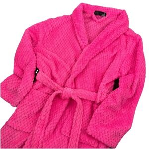 BETSEY JOHNSON Womens Super soft fluffy Fuzzy bath robe PINK - OSFM